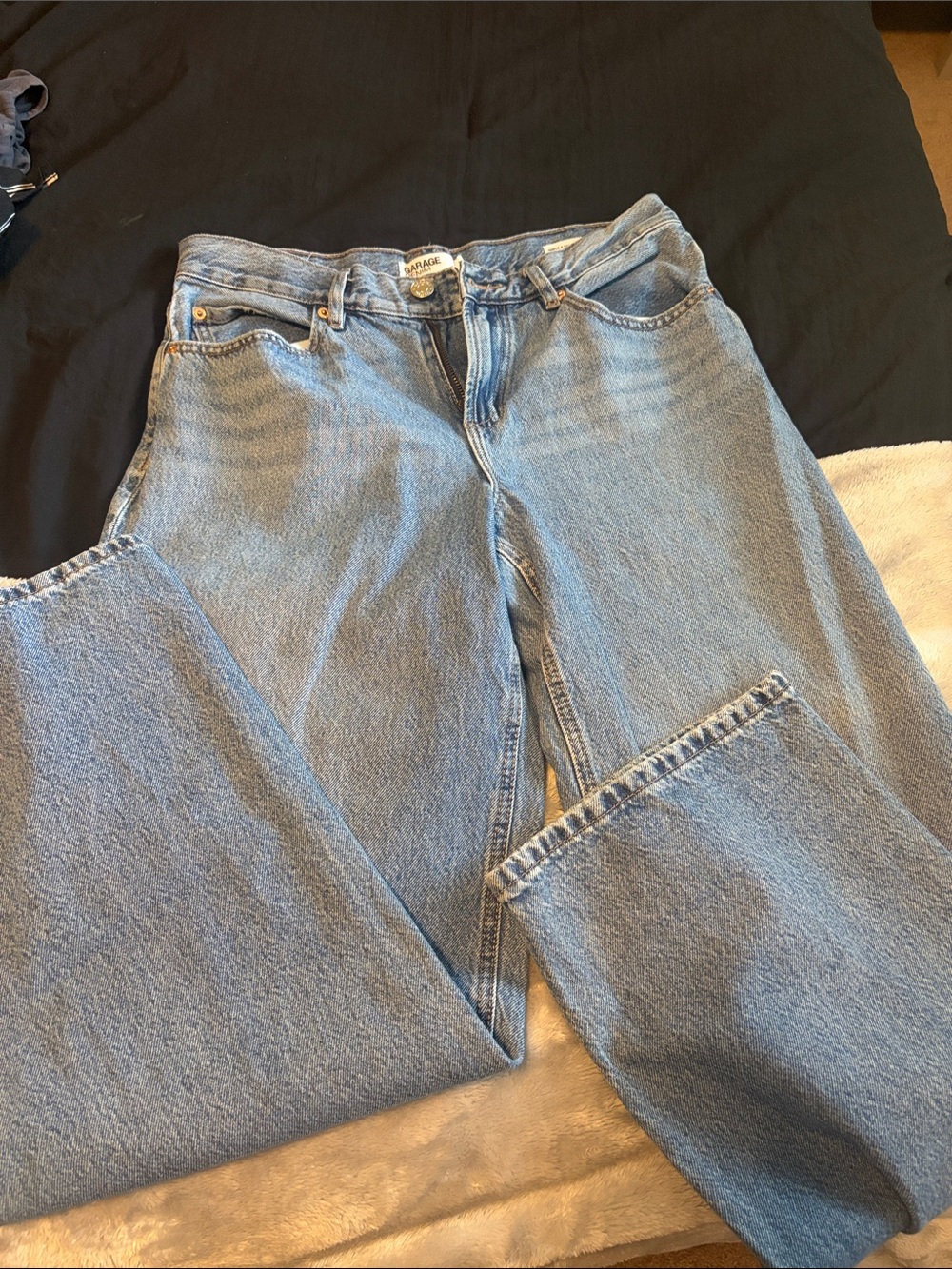 Garage Light Blue High-Rise Straight Jeans